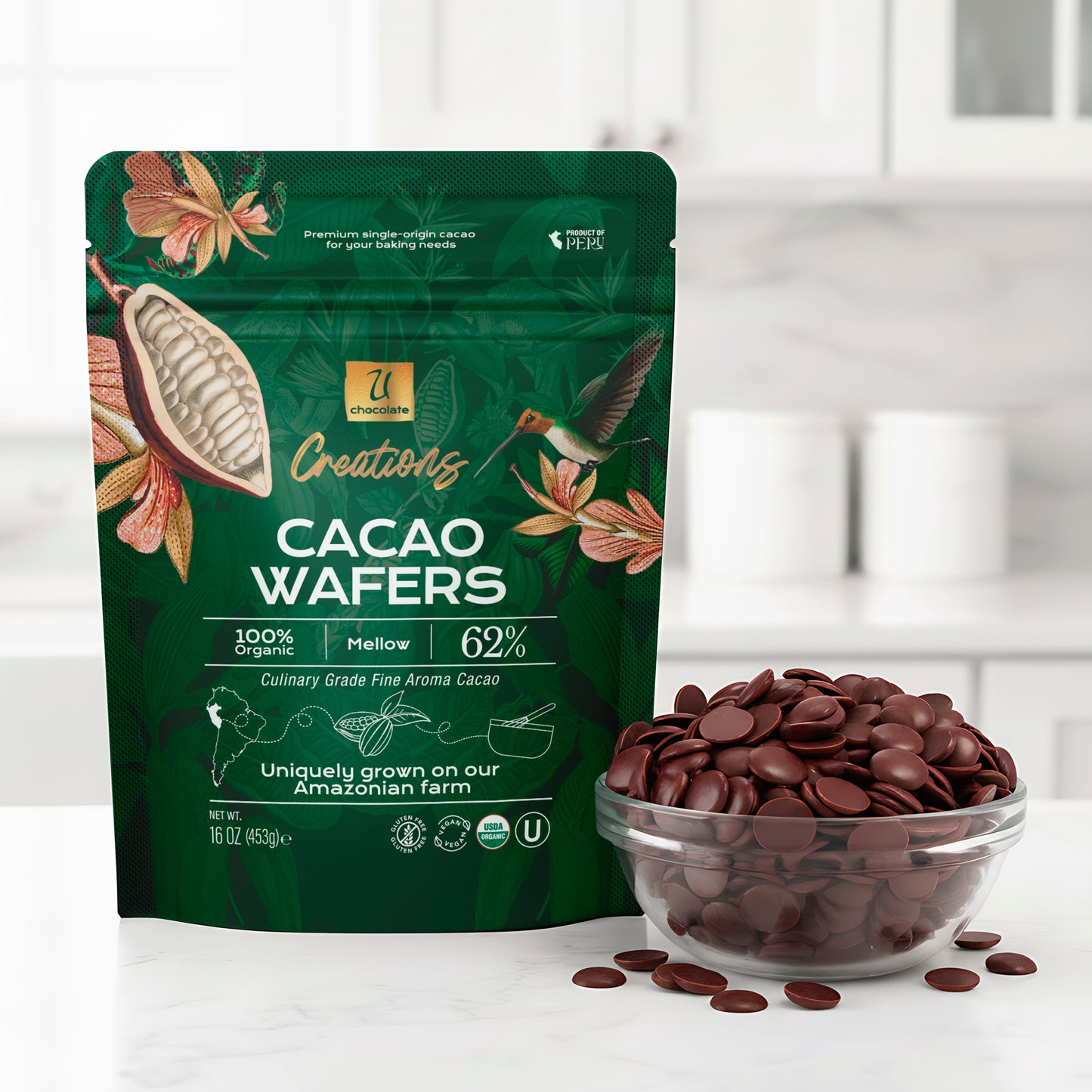 Organic 62% Cacao Wafers
