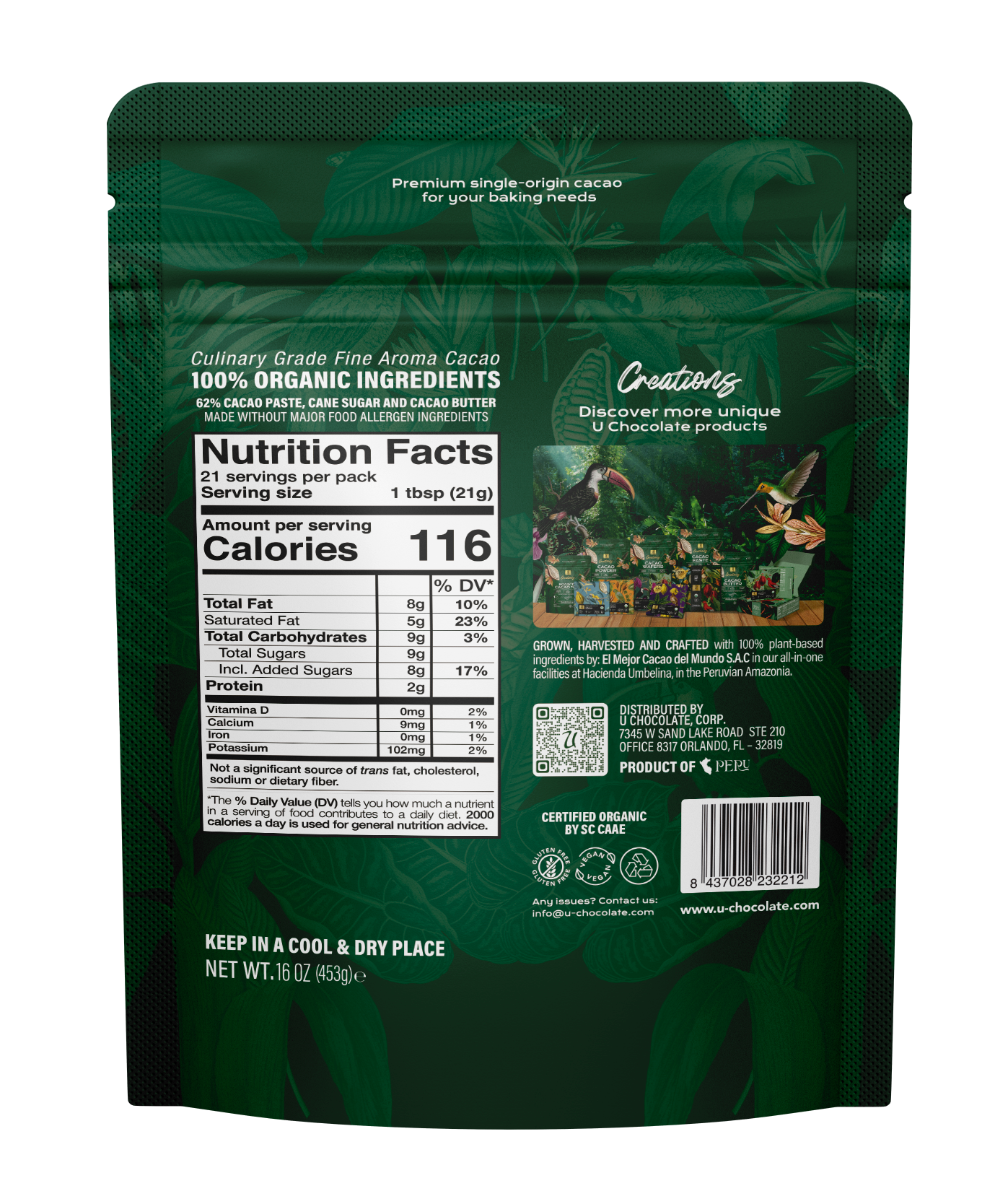Organic 62% Cacao Wafers