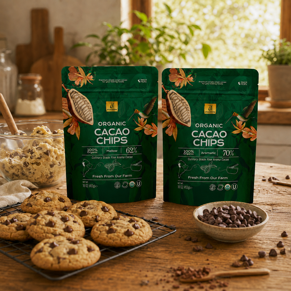 Choc Chip Cookie Combo - organic 70% and 62% cacao chips from U Chocolate
